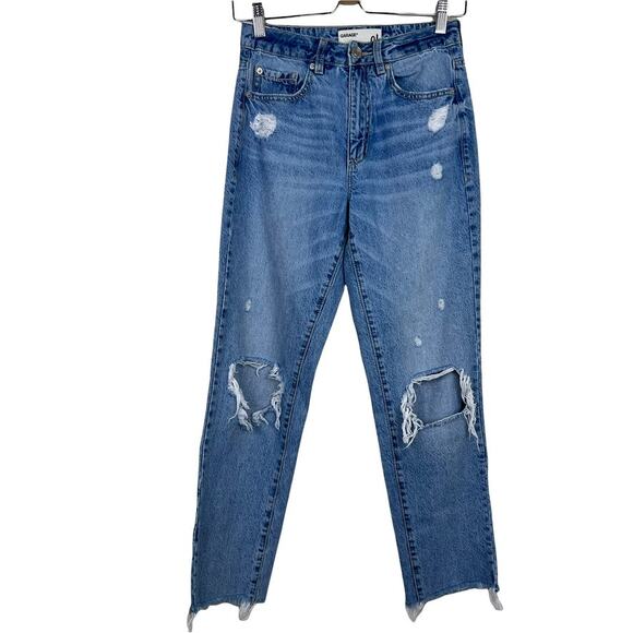Garage Distressed High Rise Straight Leg Jeans Size 1 - Picture 2 of 11